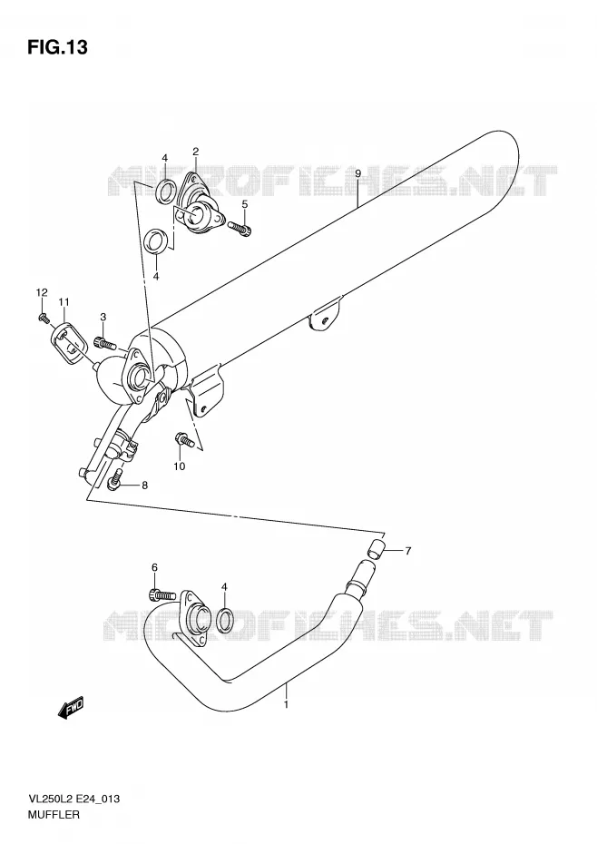 GELUIDDEMPER Suzuki MOTO 250 INTRUDER 2012  VL250L2(E24)