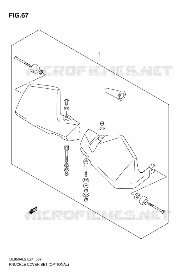 KNUCKLE COVERS (OPTIONAL) Suzuki MOTO 650 V-STROM 2012  DL650AL2(E24)