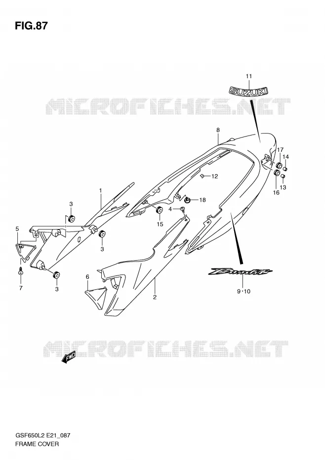 KUIP (GSF650L2 E21) Suzuki MOTO 650 BANDIT 2012  GSF650SAL2(E21)