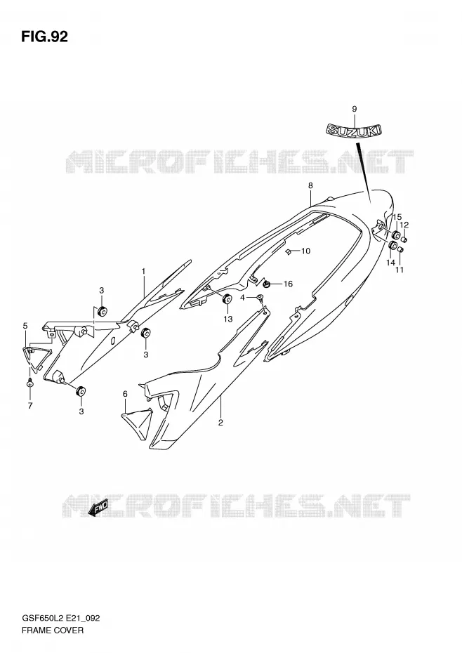 KUIP (GSF650SUL2 E21) Suzuki MOTO 650 BANDIT 2012  GSF650UAL2(E21)