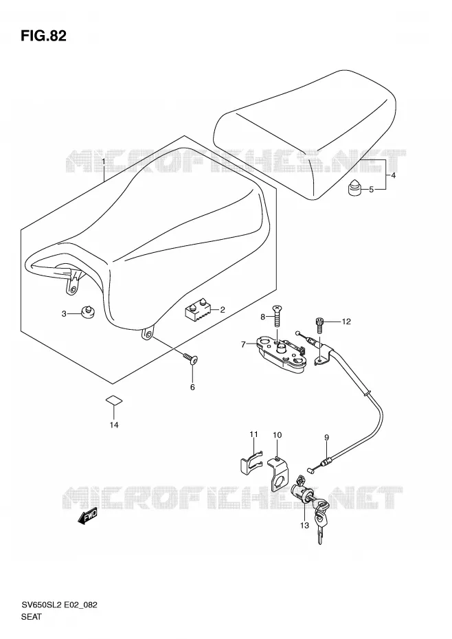 SEAT (SV650SUL2 E24) Suzuki MOTO 650 SV 2012  SV650SL2(E02)