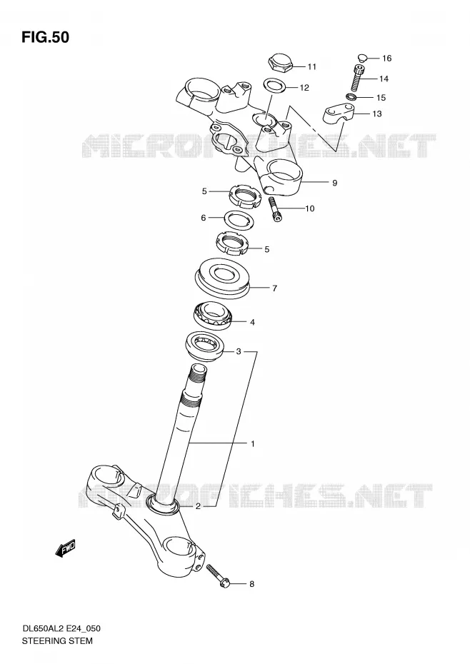 STUURKOLOM Suzuki MOTO 650 V-STROM 2012  DL650AL2(E24)