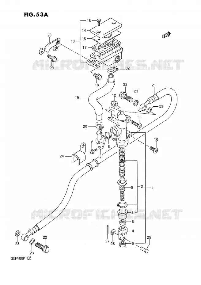 ACHTER HOOFDREMCILINDER (MODELE P) Suzuki MOTO 400 BANDIT 1991  GSF400M(E2)
