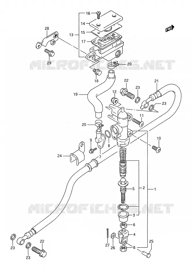 ACHTER HOOFDREMCILINDER (MODELE P) Suzuki MOTO 400 BANDIT-N 1992  GSF400N(E28)
