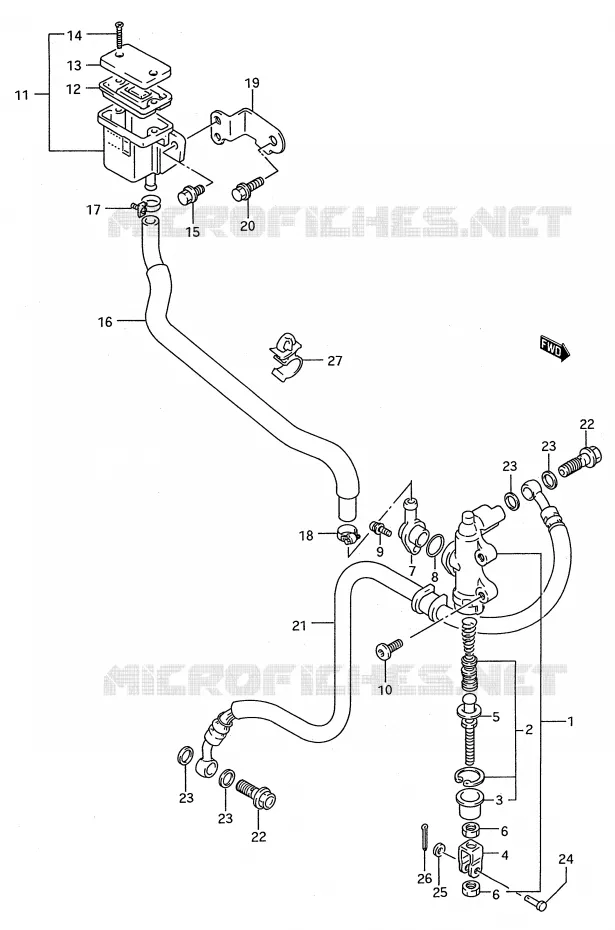 ACHTER HOOFDREMCILINDER (MODELE R/S) Suzuki MOTO 750 GSX-R 1995  GSX-R750WS(E28)