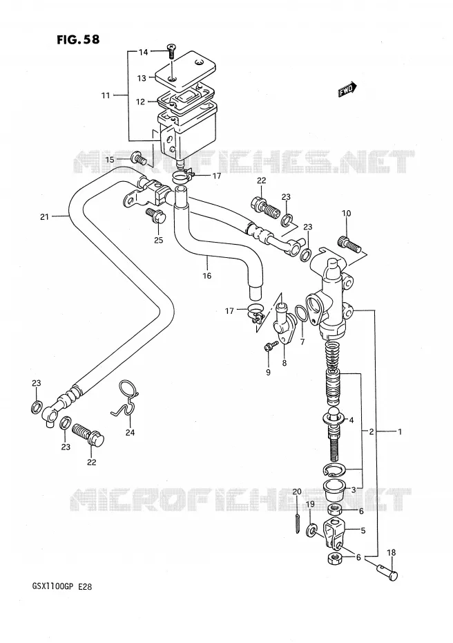 ACHTER HOOFDREMCILINDER Suzuki MOTO 1100 GSX-G 1992  GSX1100GN(E28)