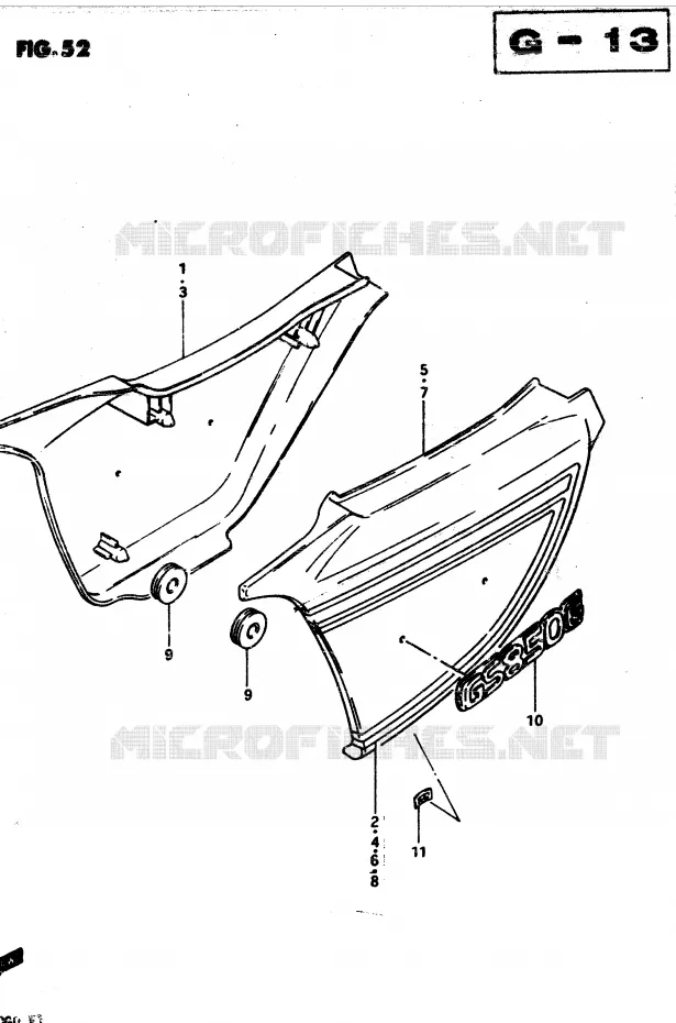 ACHTER KUIP  (MODELE D) Suzuki MOTO 850 GS 1983  GS850GD(E1)