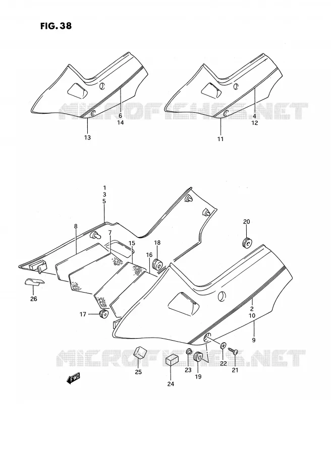 ACHTER KUIP  (MODELE J) Suzuki MOTO 1100 GSX-F 1994  GSX1100FR(E2)