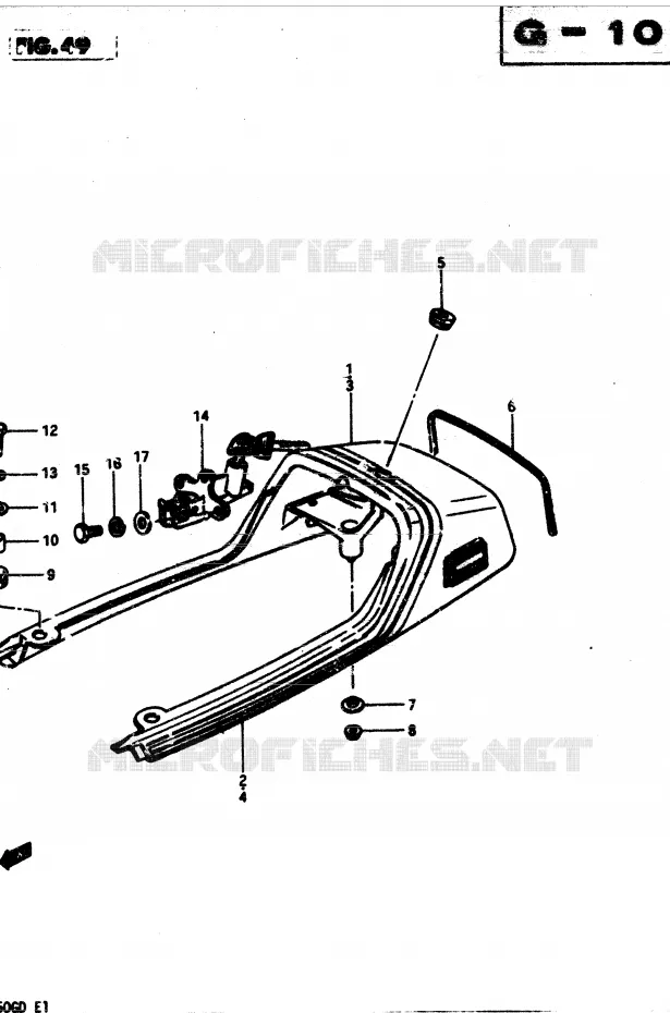 ACHTER KUIP - SEAT COWL (MODELE Z) Suzuki MOTO 850 GS 1983  GS850GD(E1)