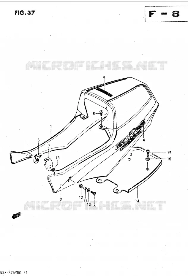 ACHTER KUIP - SEAT COWL Suzuki MOTO 750 GSX-R 1986  GSX-R750RG