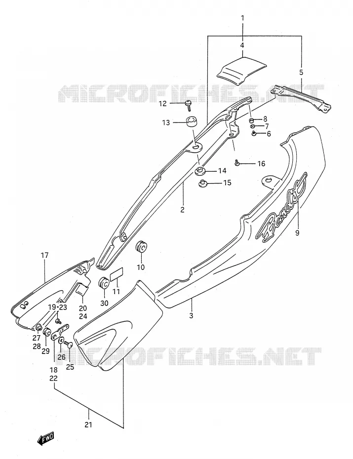 ACHTER KUIP Suzuki MOTO 400 BANDIT-N 1991  GSF400M(E28)