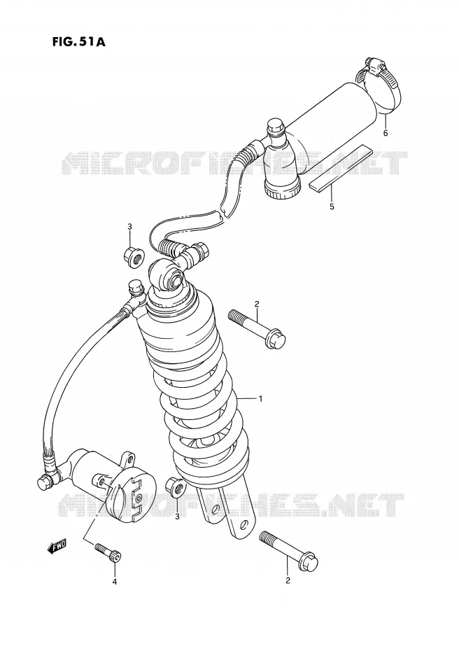 ACHTER SCHOKDEMPER (MODELE K/L/M/N/P/R) Suzuki MOTO 1100 GSX-F 1991  GSX1100FM(E2)