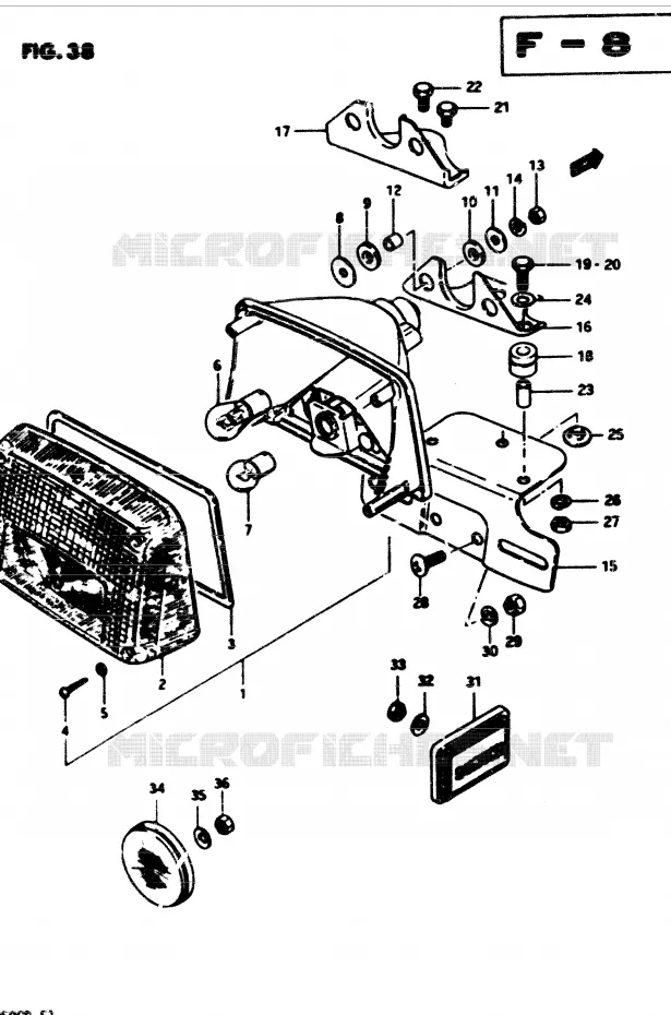 ACHTERLICHT (E25) Suzuki MOTO 850 GS 1982  GS850GZ(E1)