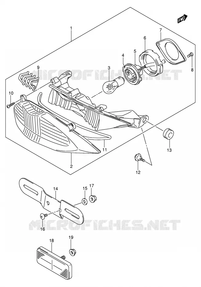 ACHTERLICHT (GSF650K5/K6/UK5/UK6/SK5/SK6/SUK5/SUK6) Suzuki MOTO 650 BANDIT 2005  GSF650K5(E2)