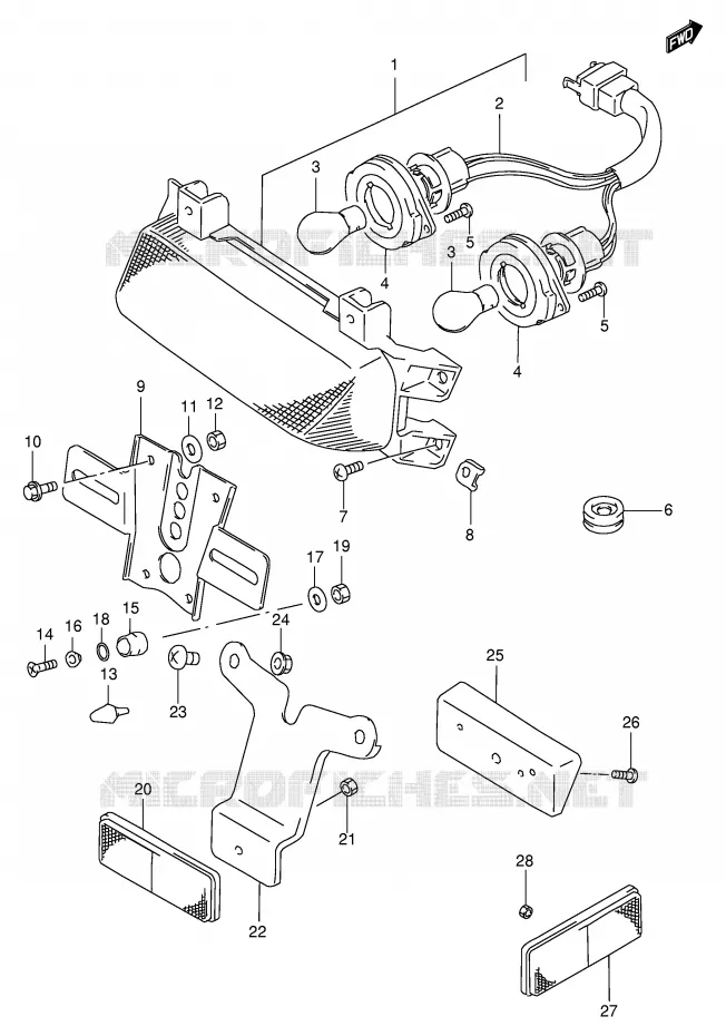 ACHTERLICHT (MODELE P/R) Suzuki MOTO 1100 GSX-R 1996  GSX-R1100WSKT(E2)