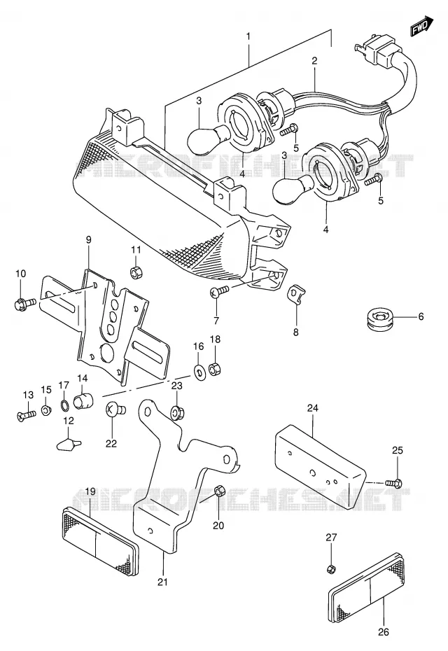ACHTERLICHT (MODELE S) Suzuki MOTO 1100 GSX-R 1993  GSX-R1100WP(E2)