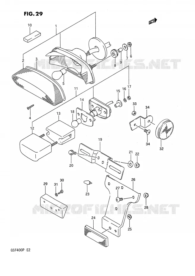 ACHTERLICHT Suzuki MOTO 400 BANDIT 1991  GSF400M(E2)