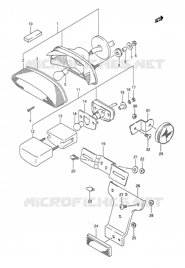 ACHTERLICHT Suzuki MOTO 400 BANDIT-N 1993  GSF400P(E28)