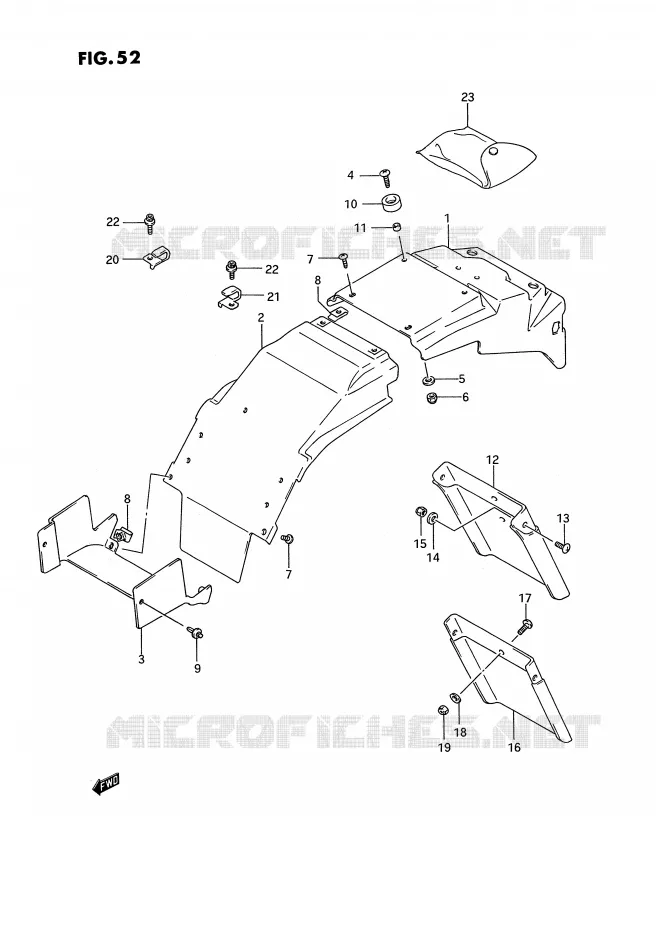 ACHTERSPATBORD (MODELE N/P) Suzuki MOTO 750 GSX-R 1992  GSX-R750WN(E2)