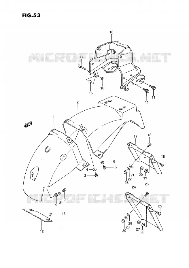 ACHTERSPATBORD Suzuki MOTO 1100 GSX-F 1992  GSX1100FN(E2)