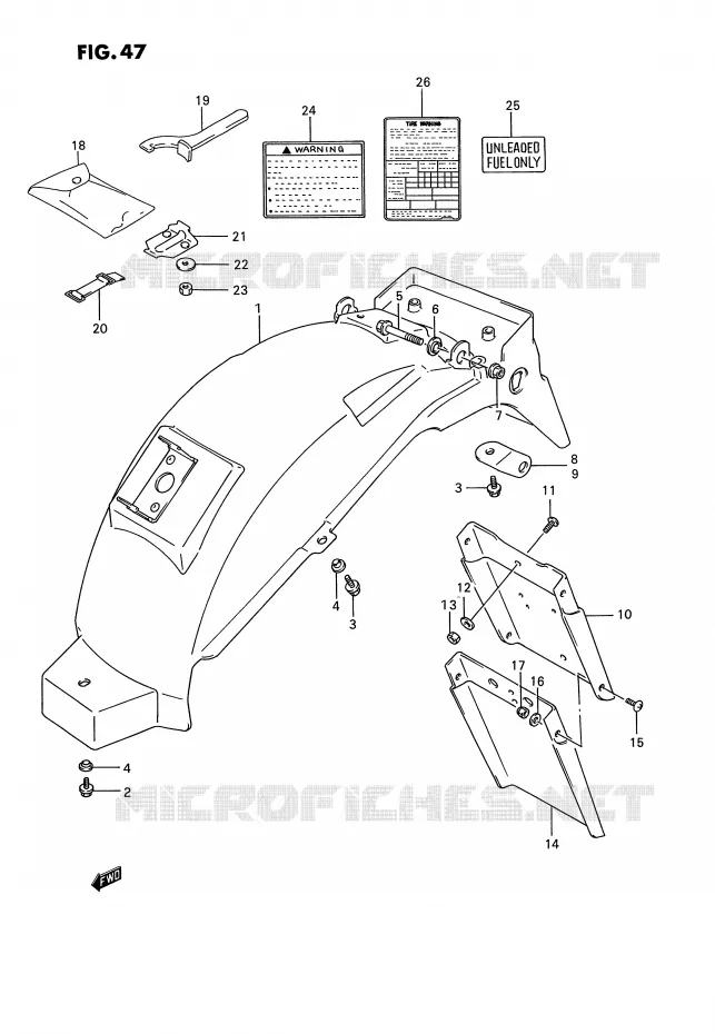 ACHTERSPATBORD Suzuki MOTO 1100 GSX-G 1992  GSX1100GN(E2)