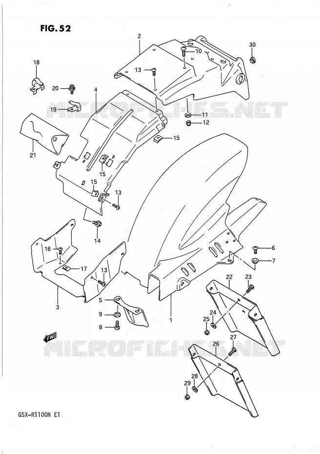 ACHTERSPATBORD Suzuki MOTO 1100 GSX-R 1991  GSX-R1100M(E1)