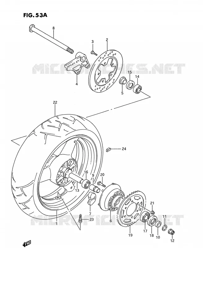 ACHTERWIEL (MODELE R/S) Suzuki MOTO 750 GSX-R 1993  GSX-R750WP(E2)