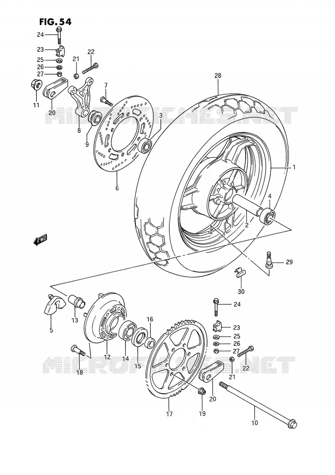 ACHTERWIEL Suzuki MOTO 1100 GSX-F 1990  GSX1100FL(E2)