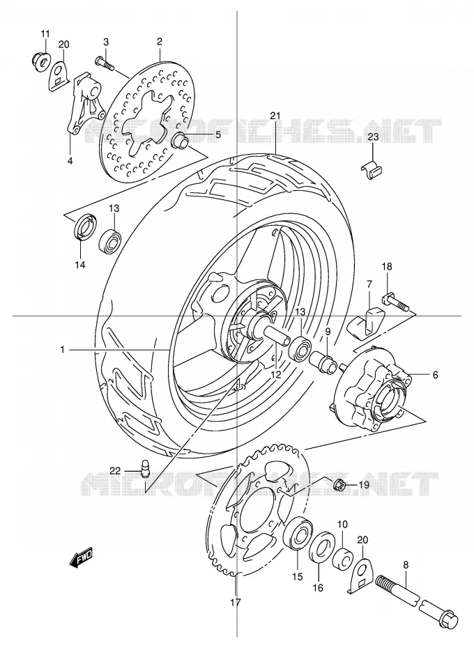 ACHTERWIEL Suzuki MOTO 600 BANDIT 2004  GSF600SK4(E2)