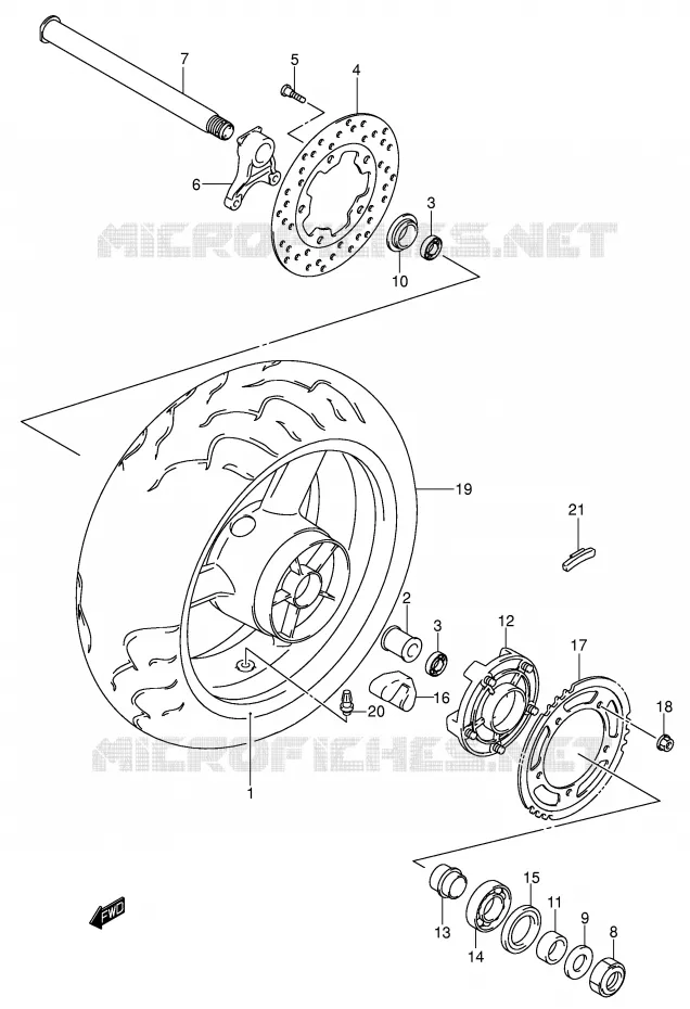 ACHTERWIEL Suzuki MOTO 600 GSX-R 2002  GSX-R600U1K2(E2)