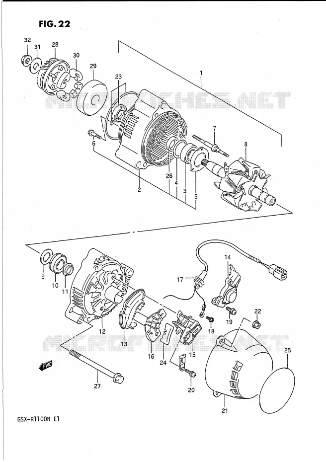 ALTERNATOR Suzuki MOTO 1100 GSX-R 1992  GSX-R1100N(E1)