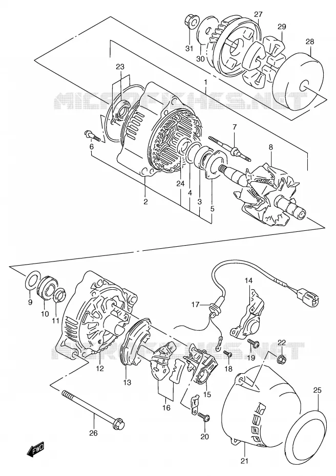 ALTERNATOR Suzuki MOTO 1200 BANDIT 2000  GSF1200SAY(E2)
