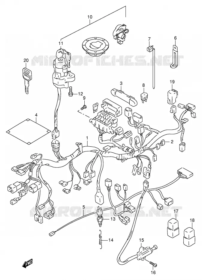 BEDRADING (GSF1200SAV/SAW/SAX/SAY) Suzuki MOTO 1200 BANDIT 2000  GSF1200SAY(E2)