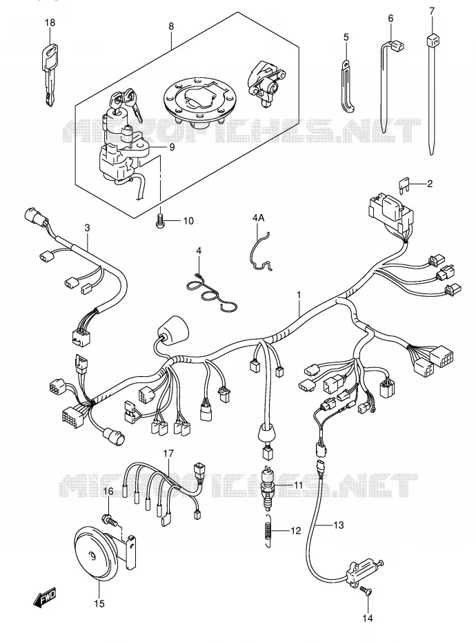 BEDRADING (GSF600SY/SUY/SK1/SK2/SUK1/SUK2) Suzuki MOTO 600 BANDIT 2002  GSF600K2(E2)