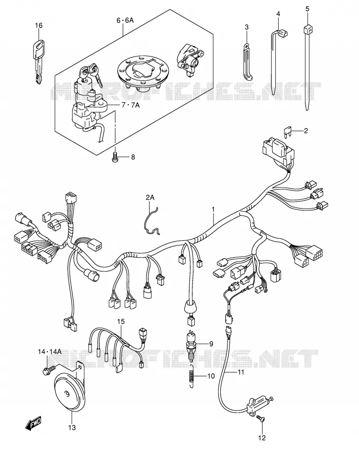 BEDRADING (GSF600Y/UY/K1/K2/UK1/UK2) Suzuki MOTO 600 BANDIT 2002  GSF600SK2(E2)