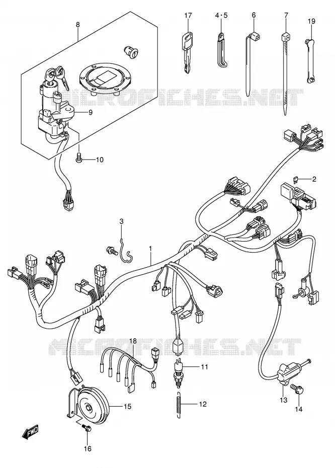 BEDRADING (GSF650K5/K6/UK5/UK6) Suzuki MOTO 650 BANDIT 2005  GSF650SK5(E2)