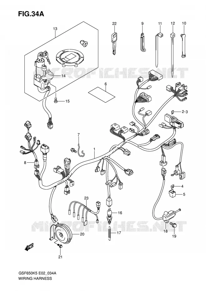 BEDRADING (GSF650SAK5/SAK6/SUAK5/SUAK6) Suzuki MOTO 650 BANDIT 2005  GSF650SUK5(E2)