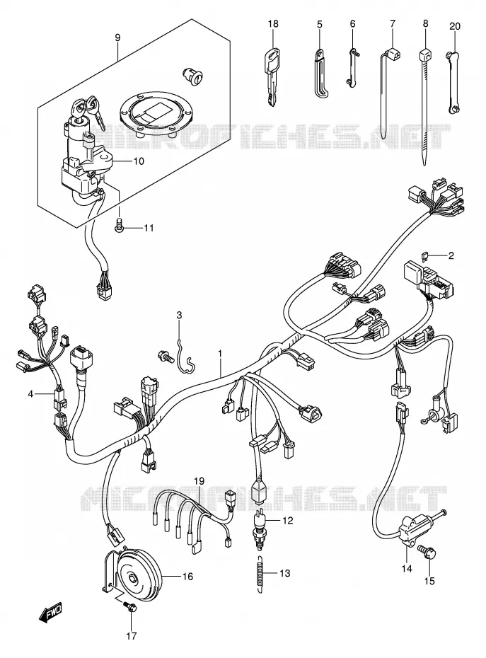 BEDRADING (GSF650SK5/SK6/SUK5/SUK6) Suzuki MOTO 650 BANDIT 2005  GSF650SAK5(E2)