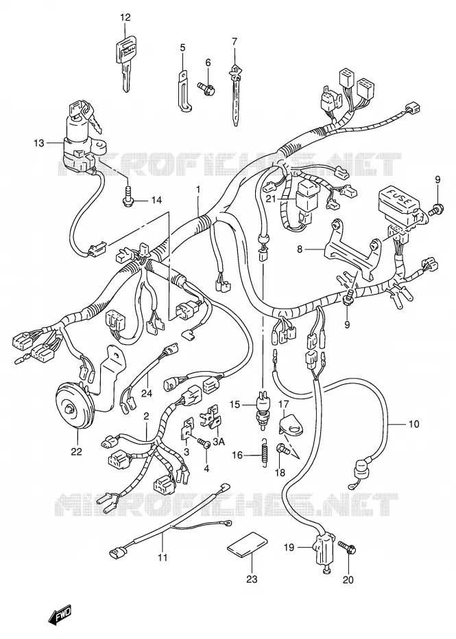 BEDRADING (MODELE P/R) Suzuki MOTO 1100 GSX-R 1996  GSX-R1100WSKT(E2)