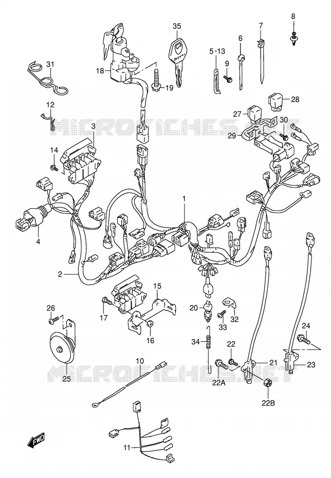 BEDRADING (MODELE V/W/X) Suzuki MOTO 600 GSX-R 1997  GSX-R600V(E2)