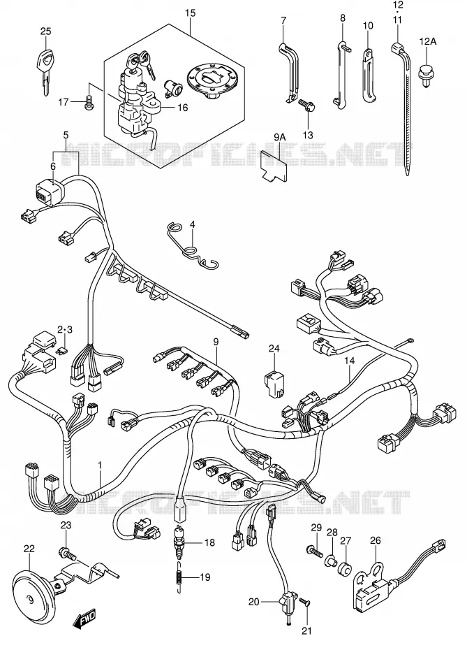 BEDRADING (MODELE Y/K1) Suzuki MOTO 750 GSX-R 2002  GSX-R750U2K2(E2)