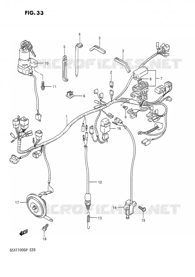 BEDRADING Suzuki MOTO 1100 GSX-G 1991  GSX1100GM(E28)