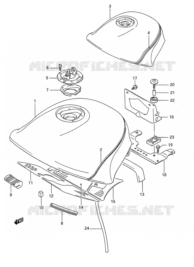 BENZINETANK (MODELE J/K) Suzuki MOTO 1100 GSX-F 1990  GSX1100FL(E28)