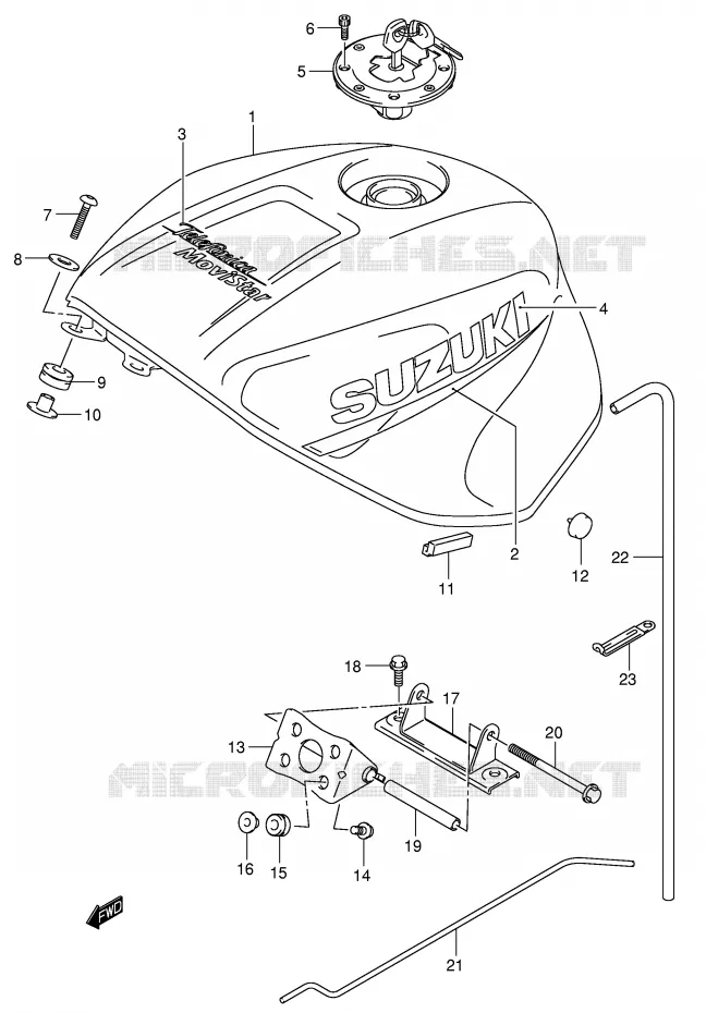 BENZINETANK (MODELE K2 FOR YC2) Suzuki MOTO 600 GSX-R 2003  GSX-R600K3(E2)