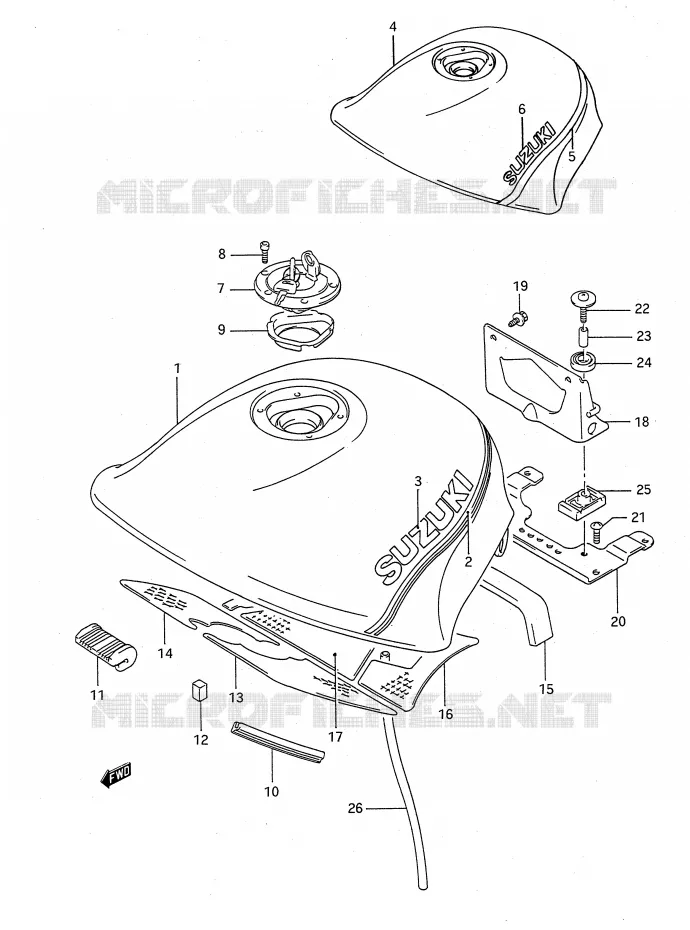 BENZINETANK (MODELE L/M) Suzuki MOTO 1100 GSX-F 1992  GSX1100FN(E28)