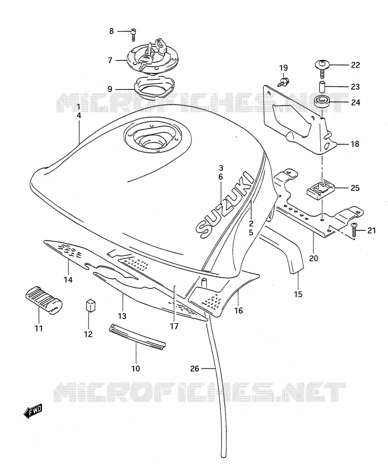 BENZINETANK (MODELE N/P) Suzuki MOTO 1100 GSX-F 1992  GSX1100FN(E28)
