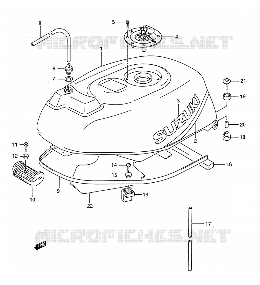 BENZINETANK (MODELE N) Suzuki MOTO 1100 GSX-R 1992  GSX-R1100N(E28)