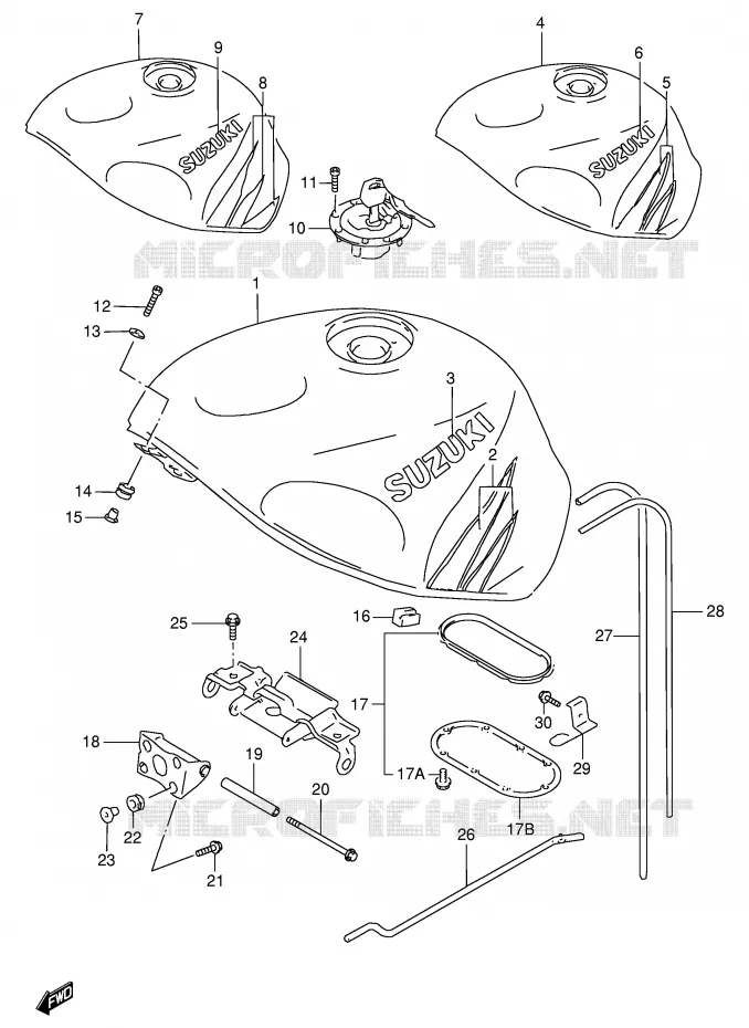 BENZINETANK (MODELE T) Suzuki MOTO 750 GSX-R 1999  GSX-R750X(E2)