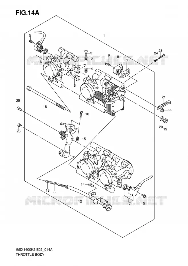 BRANDSTOFINJECTIE ASSY (MODELE K3/K4/K5) Suzuki MOTO 1400 GSX 2003  GSX1400K3(E2)