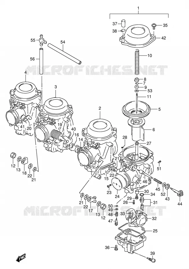 CARBURATOR (MODELE P/R) Suzuki MOTO 1100 GSX-R 1996  GSX-R1100WSKT(E2)